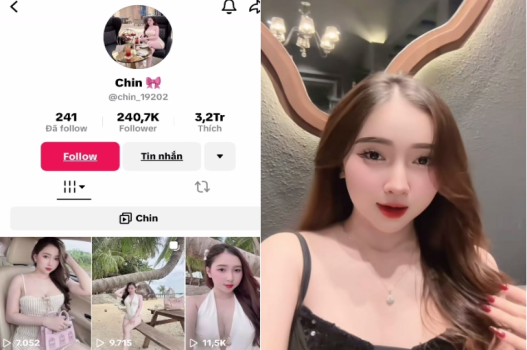 Tiktoker Chin bị đụ miệng há ra